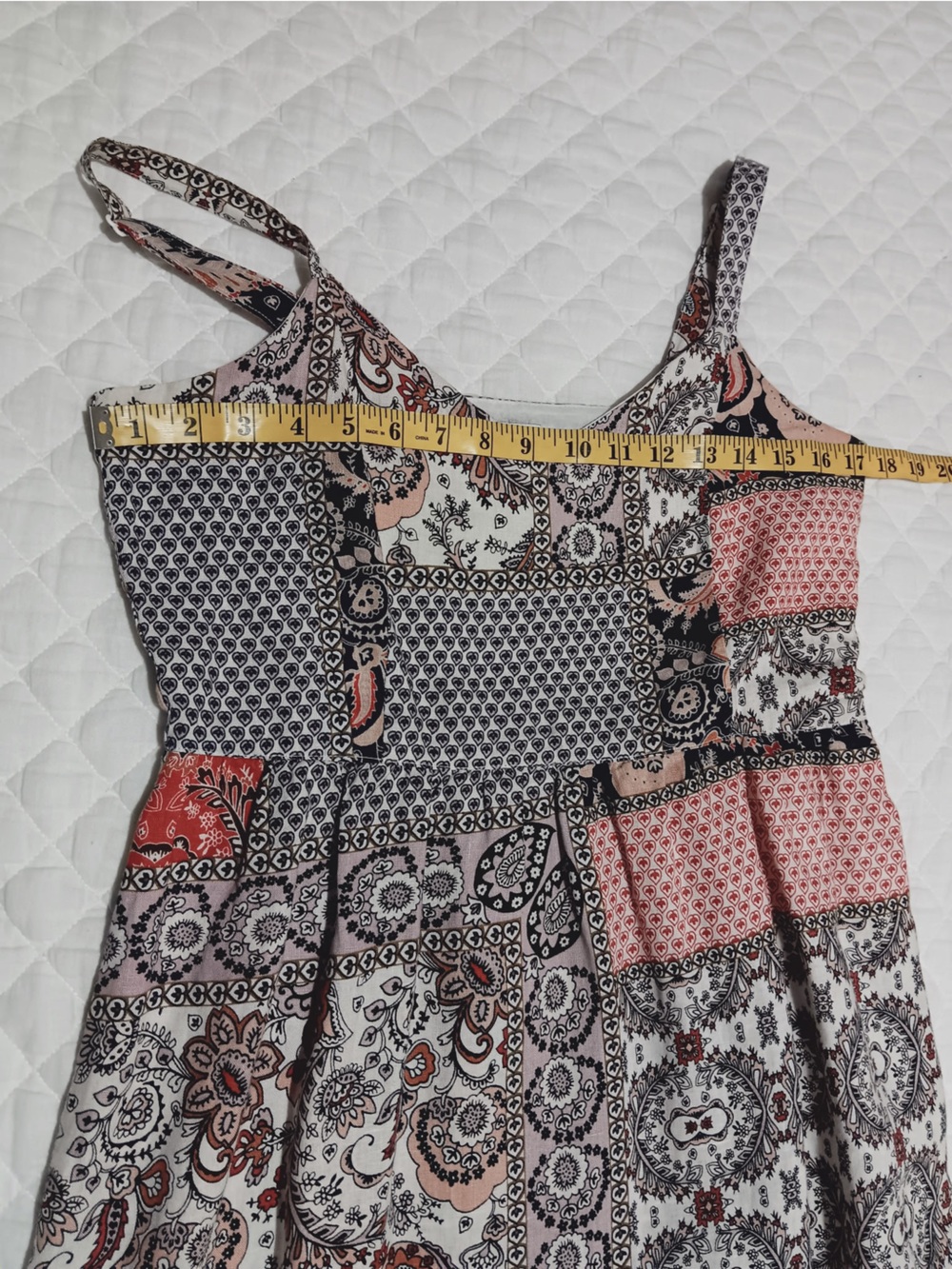 Rachel Zoe Patchwork Midi Dress in Pink, Black & Neutral - Picture 9 of 10